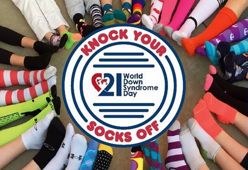 Wear crazy socks March 21 to support World Down Syndrome Day